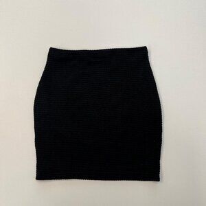 Shein Classic Black Ribbed Knit Mini Skirt
